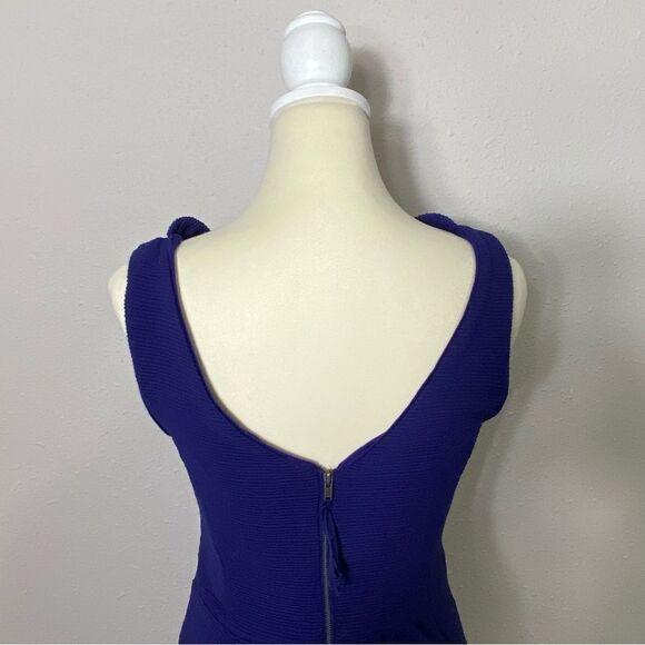 Anthroplogie Maeve Blue Ottoman Sleeveless Ruffle Sheath Dress Womens Size Small - Picture 12 of 16